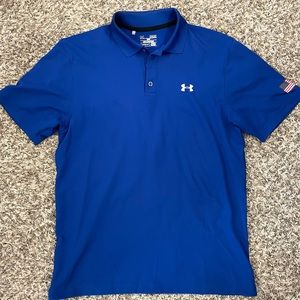 Under Armour Medium USA Royal Blue Polo